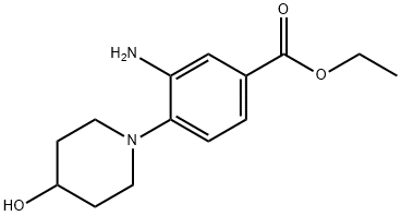 Ethyl 3-amino-4-(4-hydroxy-1-piperidinyl)benzoate 结构式