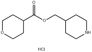 4-Piperidinylmethyl tetrahydro-2H-pyran-4-carboxylate hydrochloride,1219980-05-8,结构式