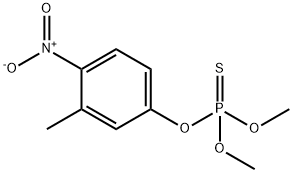 ホスホロチオ酸O,O-ジメチルO-(3-メチル-4-ニトロフェニル) 化学構造式