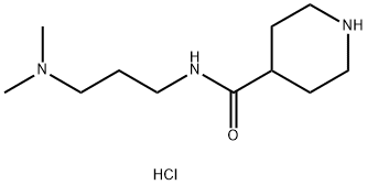 N-[3-(Dimethylamino)propyl]-4-piperidinecarboxamide dihydrochloride 化学構造式