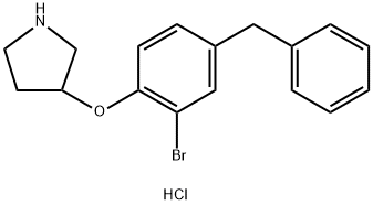 3-(4-Benzyl-2-bromophenoxy)pyrrolidinehydrochloride Struktur