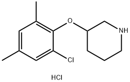 3-(2-Chloro-4,6-dimethylphenoxy)piperidinehydrochloride 化学構造式