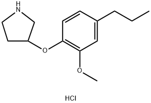 2-Methoxy-4-propylphenyl 3-pyrrolidinyl etherhydrochloride Structure