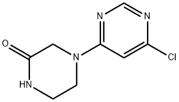 4-(6-氯嘧啶-4-基)哌嗪-2-酮, 1220020-10-9, 结构式
