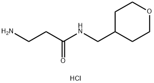 3-Amino-N-(tetrahydro-2H-pyran-4-ylmethyl)-propanamide hydrochloride 结构式