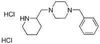 1-Benzyl-4-(2-piperidinylmethyl)piperazinedihydrochloride 化学構造式