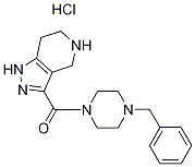 (4-Benzyl-1-piperazinyl)(4,5,6,7-tetrahydro-1H-pyrazolo[4,3-c]pyridin-3-yl)methanone HCl 化学構造式