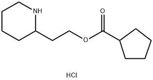 2-(2-Piperidinyl)ethyl cyclopentanecarboxylatehydrochloride Structure
