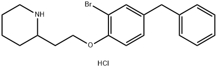 2-[2-(4-Benzyl-2-bromophenoxy)ethyl]piperidinehydrochloride 化学構造式