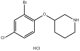 3-(2-Bromo-4-chlorophenoxy)piperidinehydrochloride Struktur