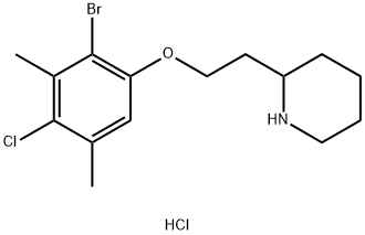 2-[2-(2-Bromo-4-chloro-3,5-dimethylphenoxy)ethyl]-piperidine hydrochloride 结构式