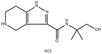 N-(2-Hydroxy-1,1-dimethylethyl)-4,5,6,7-tetra-hydro-1H-pyrazolo[4,3-c]pyridine-3-carboxamide HCl Struktur