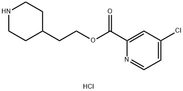 2-(4-Piperidinyl)ethyl 4-chloro-2-pyridinecarboxylate hydrochloride 结构式