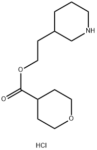2-(3-Piperidinyl)ethyl tetrahydro-2H-pyran-4-carboxylate hydrochloride Structure
