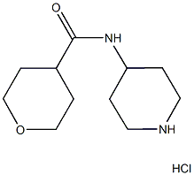 N-(Piperidin-4-yl)-tetrahydro-2H-pyran-4-carboxamide hydrochloride Struktur