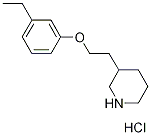 3-[2-(3-Ethylphenoxy)ethyl]piperidinehydrochloride Structure