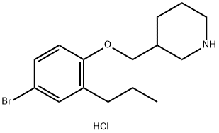3-[(4-Bromo-2-propylphenoxy)methyl]piperidinehydrochloride Struktur