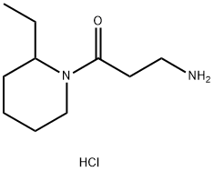 3-氨基-1-(2-乙基哌啶-1-基)丙-1-酮盐酸盐,1220033-54-4,结构式