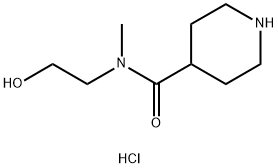 N-(2-Hydroxyethyl)-N-methyl-4-piperidinecarboxamide hydrochloride Structure