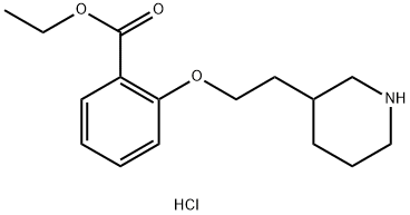 Ethyl 2-[2-(3-piperidinyl)ethoxy]benzoatehydrochloride 化学構造式