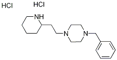 1-Benzyl-4-[2-(2-piperidinyl)ethyl]piperazinedihydrochloride 化学構造式