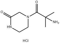 4-(2-Amino-2-methylpropanoyl)-2-piperazinonehydrochloride Struktur