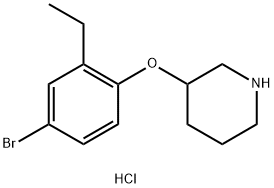 3-(4-Bromo-2-ethylphenoxy)piperidine hydrochloride Struktur