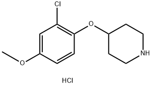 2-Chloro-4-methoxyphenyl 4-piperidinyl etherhydrochloride Structure