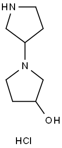 1-(3-Pyrrolidinyl)-3-pyrrolidinol dihydrochloride 化学構造式