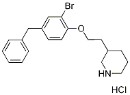 3-[2-(4-Benzyl-2-bromophenoxy)ethyl]piperidinehydrochloride Struktur
