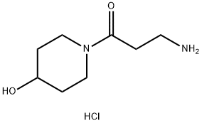 3-Amino-1-(4-hydroxy-1-piperidinyl)-1-propanonehydrochloride 结构式