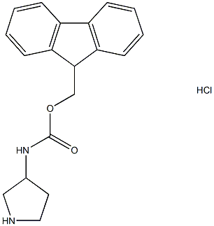 (9H-Fluoren-9-yl)methyl pyrrolidin-3-ylcarbamate hydrochloride 结构式