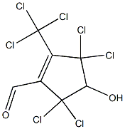 (+)-3,3,5,5-テトラクロロ-4-ヒドロキシ-2-(トリクロロメチル)-1-シクロペンテン-1-カルボアルデヒド 化学構造式