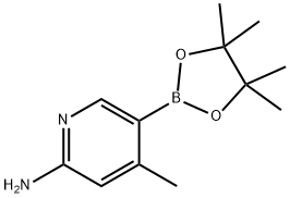 4-甲基-5-(4,4,5,5-四甲基-1,3,2-二氧杂环戊硼烷-2-基)吡啶-2-胺,1220219-94-2,结构式