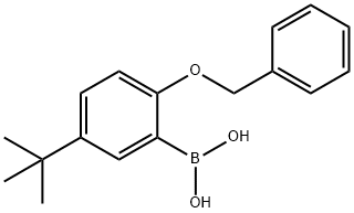 (2-(苄氧基)-5-(叔丁基)苯基)硼酸 结构式