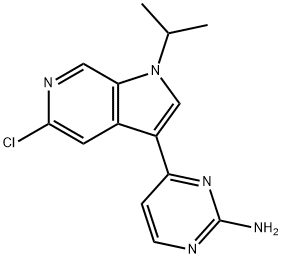 4-(5-Chloro-1-isopropyl-1H-pyrrolo[2,3-c]pyridin-3-yl)pyrimidin-2-amine Struktur