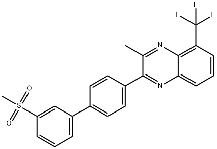 Quinoxaline, 3-Methyl-2-[3'-(Methylsulfonyl)[1,1'-biphenyl]-4-yl]-5-(trifluoroMethyl)- Structure