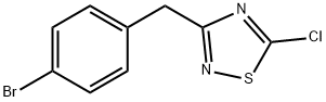 3-[(4-Bromophenyl)methyl]-5-chloro-1,2,4-thiadiazole, 1-Bromo-4-[(5-chloro-1,2,4-thiadiazol-3-yl)methyl]benzene Struktur