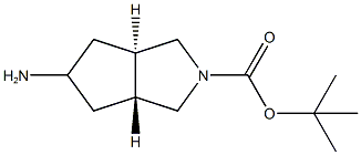 exo-5-Amino-cis-hexahydro-cyclopenta[c]pyrrole-2-carboxylic acid tert-butyl ester 化学構造式
