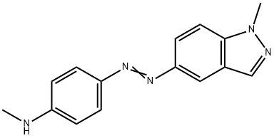 1-methyl-5-(4-methylaminophenylazo)indazole Structure