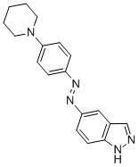 5-(4'-(N-piperidinyl)phenylazo)indazole 结构式
