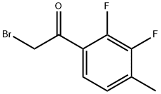 2-Bromo-1-(2,3-difluoro-4-methylphenyl)ethan-1-one, 2-Bromo-2',3'-difluoro-4'-methylacetophenone 化学構造式