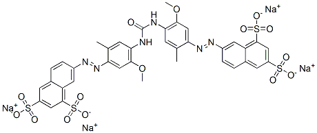 tetrasodium 7,7'-[carbonylbis[imino(5-methoxy-2-methyl-4,1-phenylene)azo]]bis(naphthalene-1,3-disulphonate) 结构式