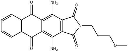 4,11-ジアミノ-2-(3-メトキシプロピル)-1H-ナフト[2,3-f]イソインドール-1,3,5,10(2H)-テトラオン 化学構造式