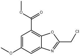 Methyl 2-(chloromethyl)-5-methoxy-1,3-benzoxazole-7-carboxylate 化学構造式