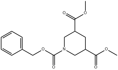 ピペリジン-1,3,5-トリカルボン酸1-ベンジル3,5-ジメチル 化学構造式