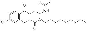 노닐2-(4-아세트아미도부티릴)-5-클로로하이드로신나메이트