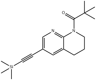 2,2-Dimethyl-1-(6-((trimethylsilyl)ethynyl)-3,4-dihydro-1,8-naphthyridin-1(2H)-yl)propan-1-one|2,2-二甲基-1-(6-((三甲基甲硅烷基)乙炔基)-3,4-二氢-1,8-萘啶-1(2H)-基)丙烷-1-酮