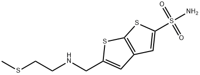 5-[[[2-(Methylthio)ethyl]amino]methyl]thieno[2,3-b]thiophene-2-sulfonamide Struktur
