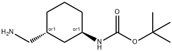 反式-3-氨甲基-1-(BOC-氨基)环己烷 结构式